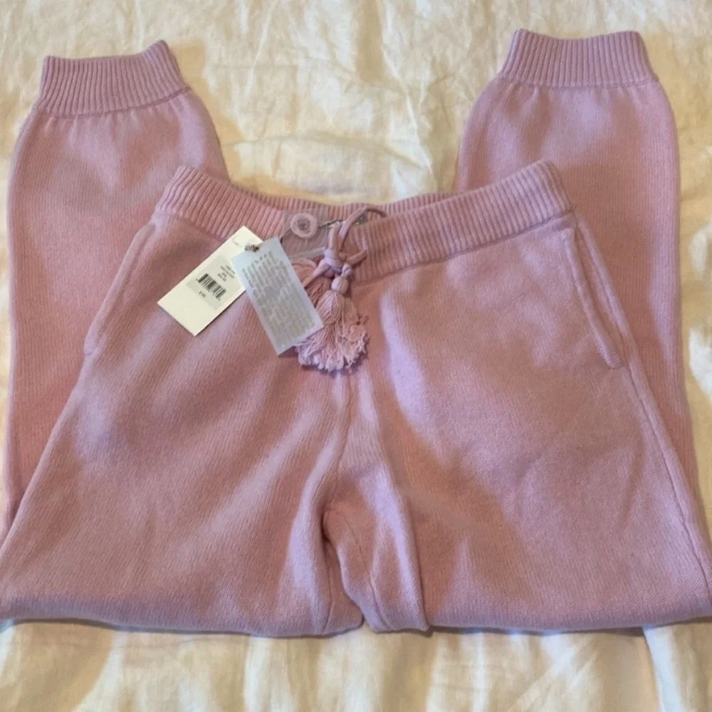 NWT Love Shack Fancy Tristan Pink Knit Sweat Pants/Joggers. Size XS. Cashmere. - Picture 7 of 15